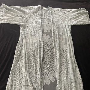 Turquoise Mesh Duster